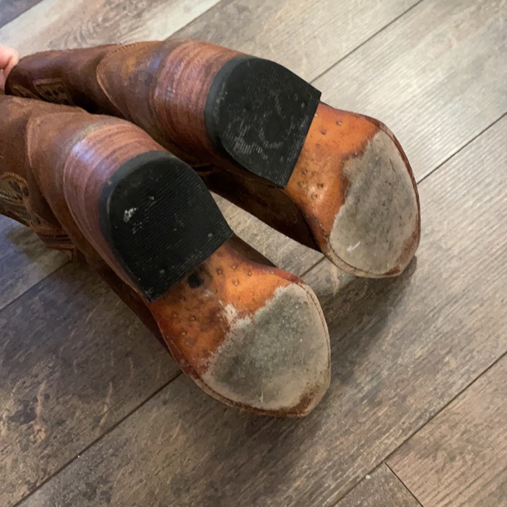 Frye Daisy Duke Studded Python Distressed Boots 5 - image 4